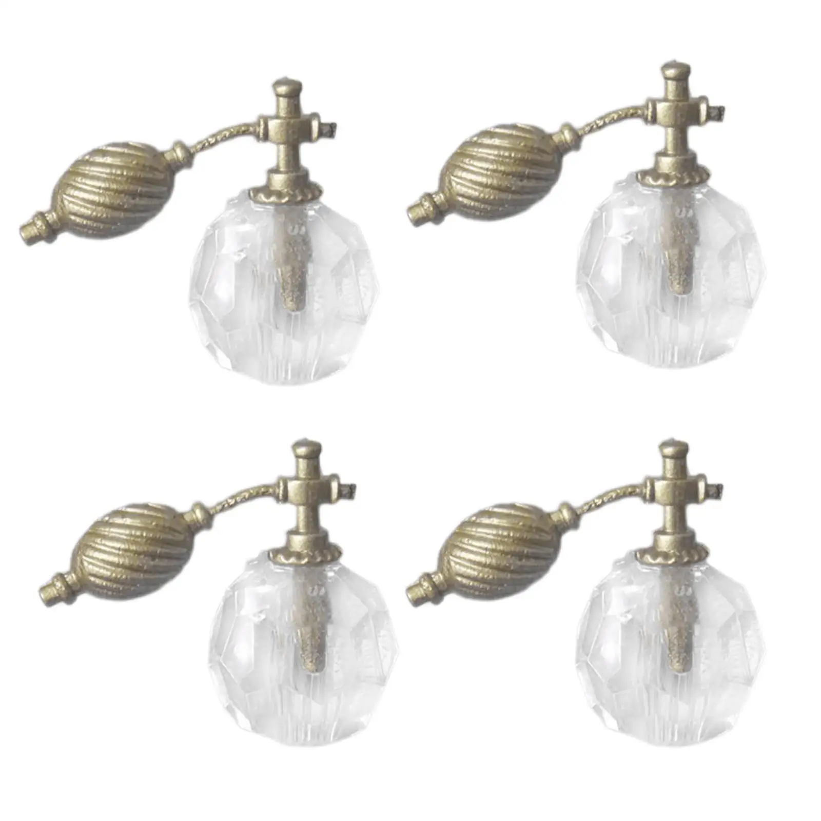 

4Pcs Miniature Perfume Bottle Pretend Play Clear Crafts for 1/12 Doll House Kids Toy BJD Doll Decor Life Scene Decor Ornament