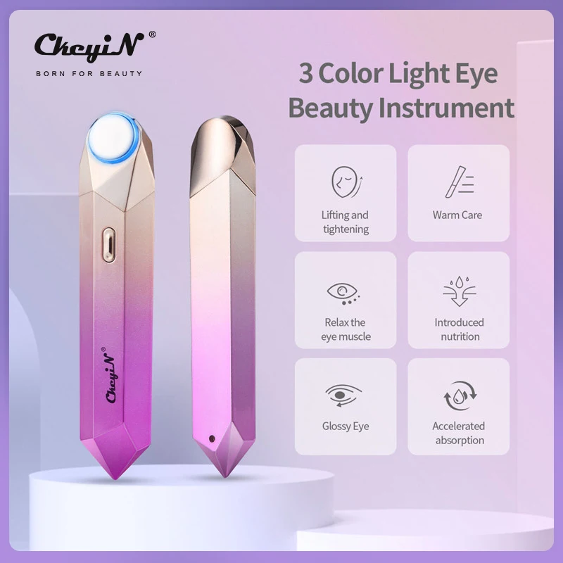 

CkeyiN массажер для глаз с подогревом Вибрация для губ красота устройства против морщин против старения массажер электрический Темный под гла...