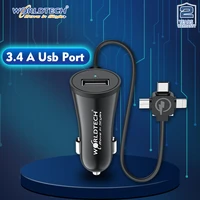 worldtech car charger fast charging phone charger bluetooth 5 0 3 4 a usb qc 3 0 cargador de celular para auto chargers