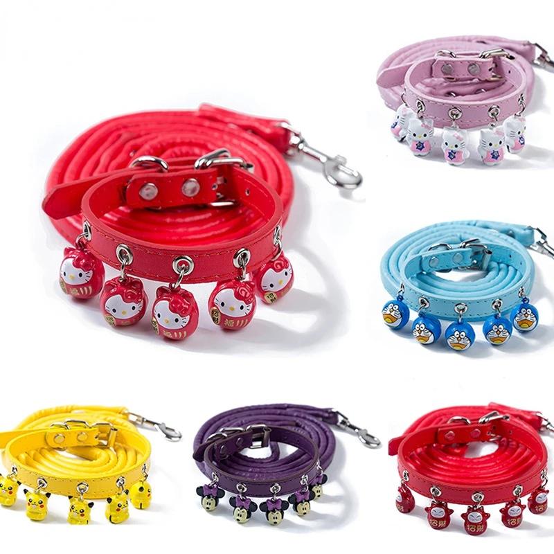 

Cartoon Bell Cat and Dog Collar Cat Collar Teddy Bell Dog Leash Set Dog Harness and Leash Set Small Dog Harness Pet Collar Dogs