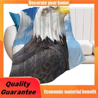 fleece flannel throw blanket classic air conditioned quilts skin friendly yoga blanket bald eagle with sky pattern bed throws