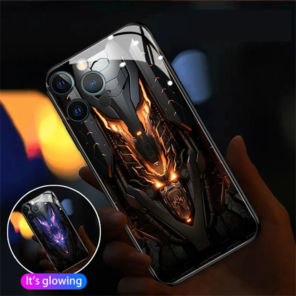 Чехол со светодиодной подсветкой для iPhone 16 15 14 13 12 11 Pro Max X XR XS Plus SE2020