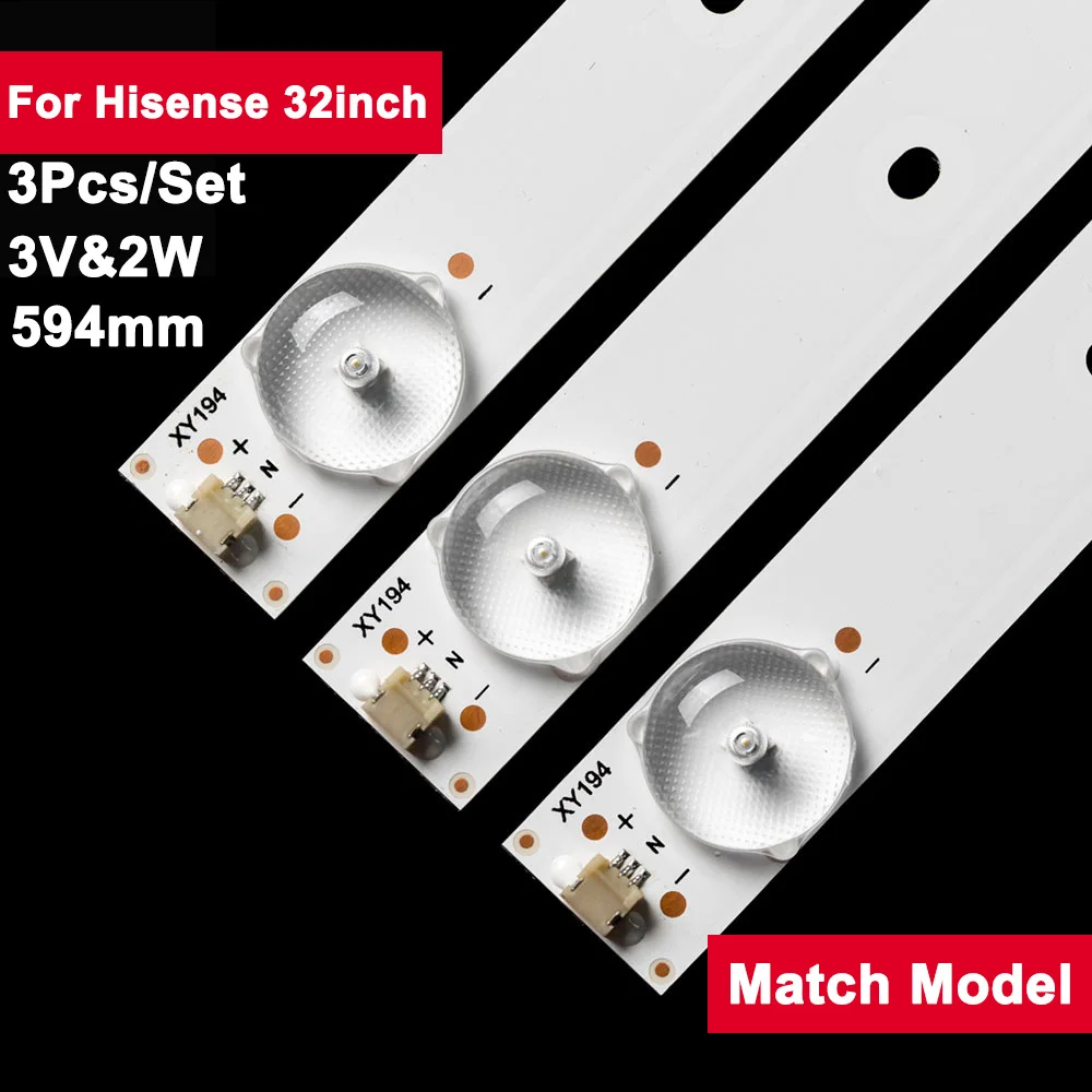 

3V2W 594mm Tv Led Strip for Hisense 32inch JL.D3271330-03DS-F 3Pcs/Set Backlight Bar LED32K1800 LED32K220 32K3100 LED32K198