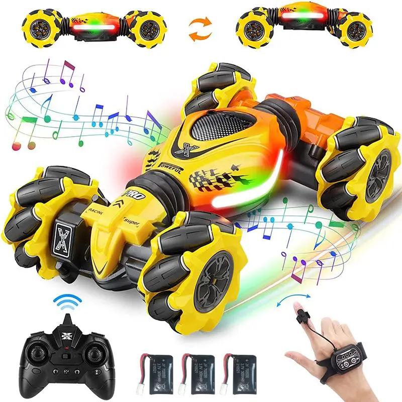 

2023 Newest 4WD RC Stunt Car 2.4G Radio Remote Control Cars RC Watch Gesture Sensor Rotation Gift Electronic Toy For Kids Boy