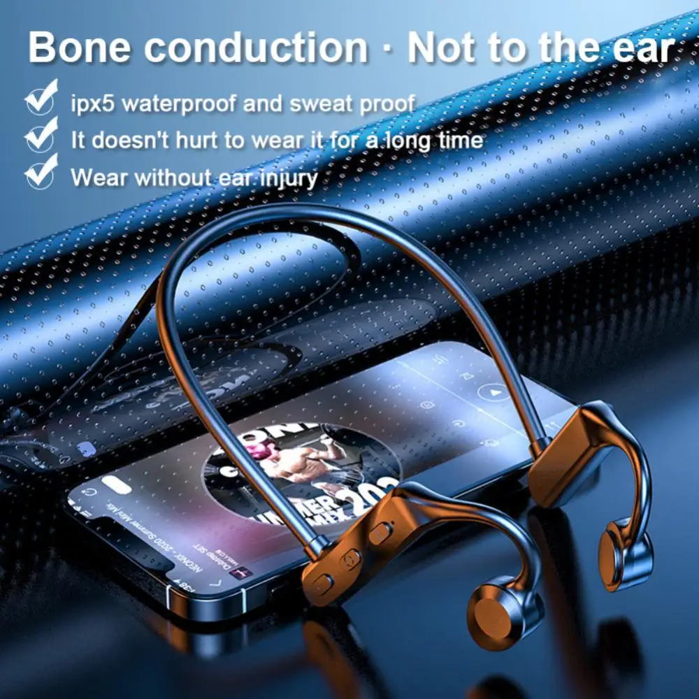 

Bone Conduction Earphone 180mah Hifi Ear-hook Wireless Headphones With Microphone Lightweight Tws Earbuds Wireless Headset