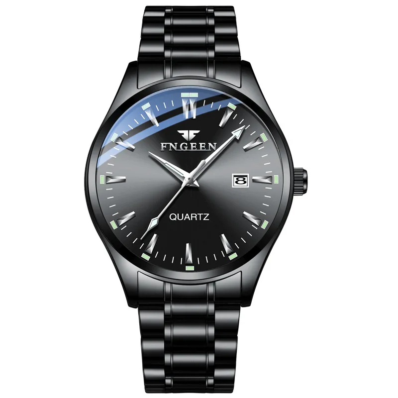 

Simple Fashion Luminous Pointer Calendar Function Waterproof Steel Strap Business Men's Quartz Watch