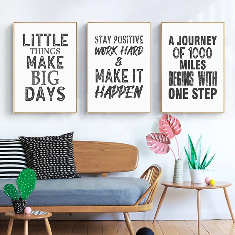 

Modern Inspiring Quote Canvas Painting Print Nordic Wall Decorative Poster Simple Living Room Bedroom Art Picture Home Decor