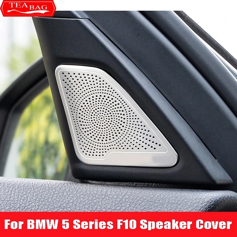 

Car Styling A-Pillar Speaker Cover Door Horn Cover Frame Sticker For BMW 5 Series F10 Stainless Steel Trim Auto Accessories