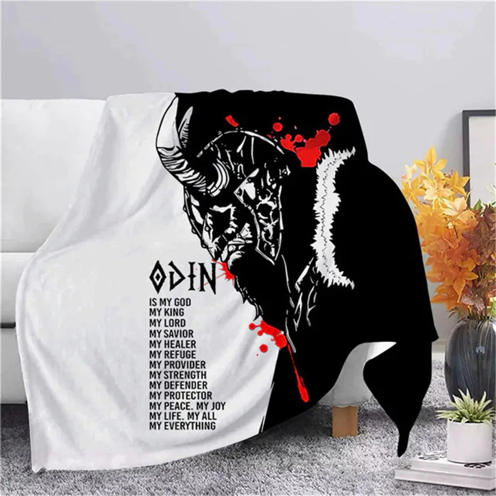 

CLOOCL Winter Flannel Blanket Norse Gods Odin Viking 3D Printed Throw Blankets for Sofa Plush Quilts Home Decor 220x150cm