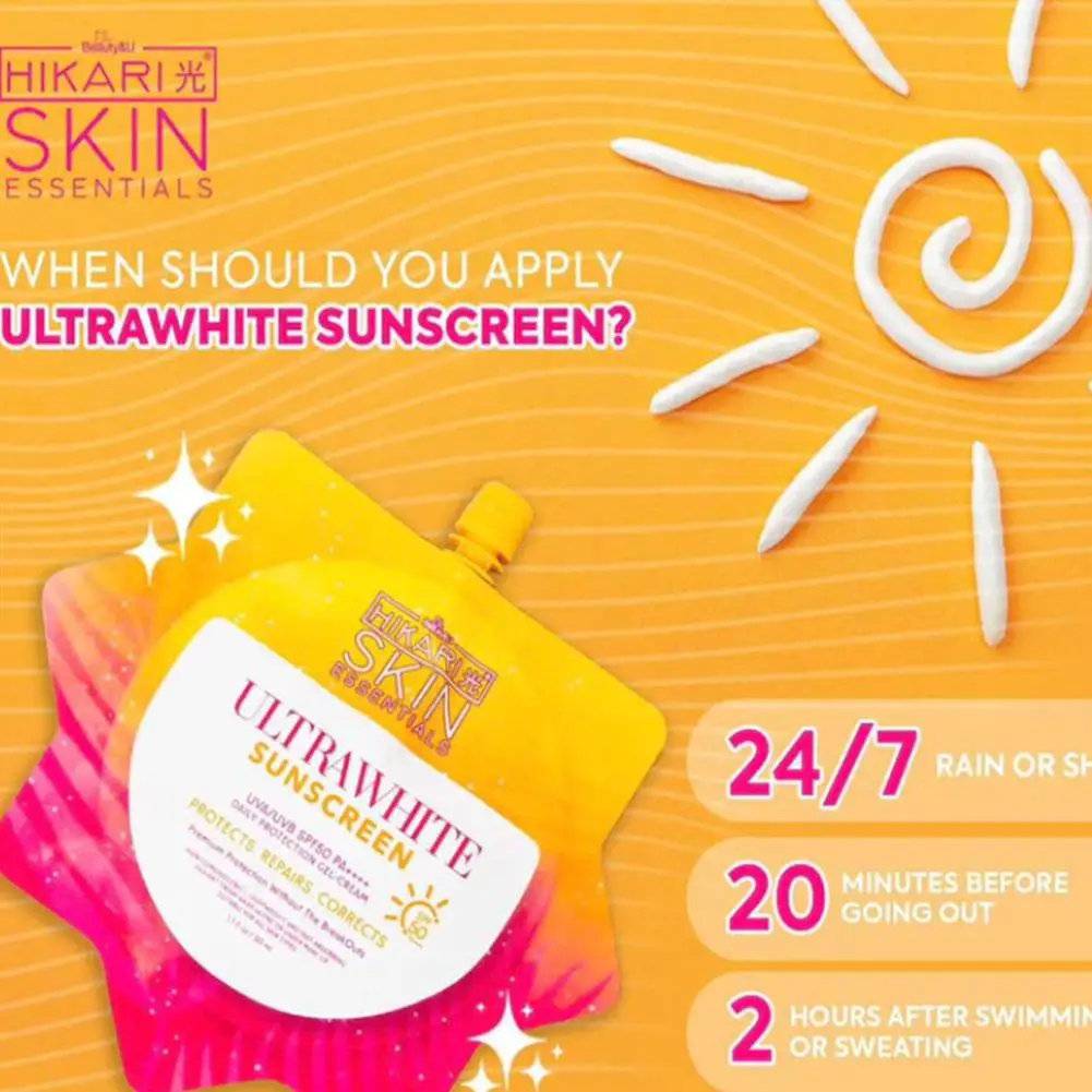 Фото 50 мл ультрабелый солнцезащитный крем SPF50 PA+++ легкая защита от ультрафиолета без белой среды, осветляющий для любой кожи, солнцезащитный крем №5
