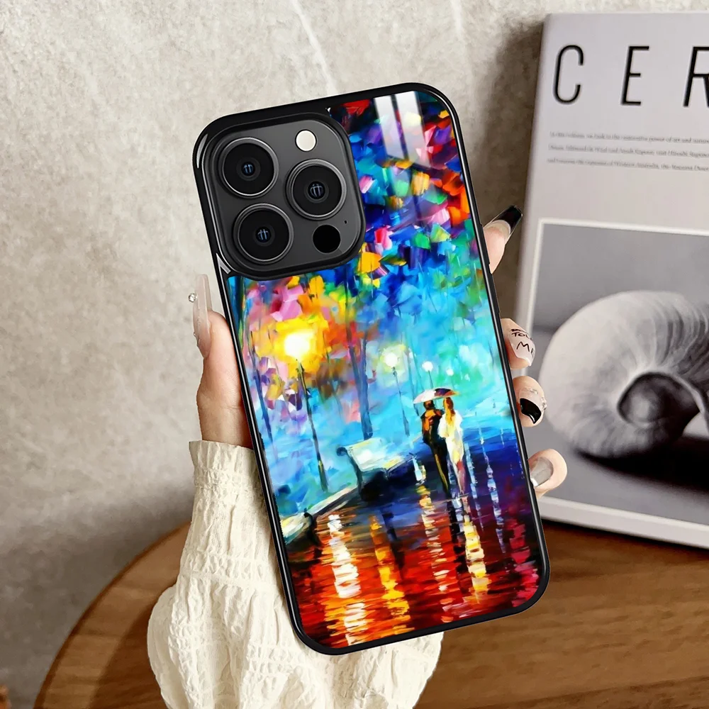 Чехол для телефона L-Leonid Afremov с масляной живописью iPhone 16 15 14 13 12 11 Pro Xs Max Mini Plus