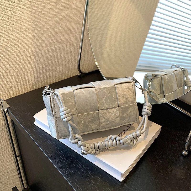 Leather Woven Small Waist Bags For Women Luxury Brand Shoulder Bag New Trend Women Hand Bag Messenger bag Female