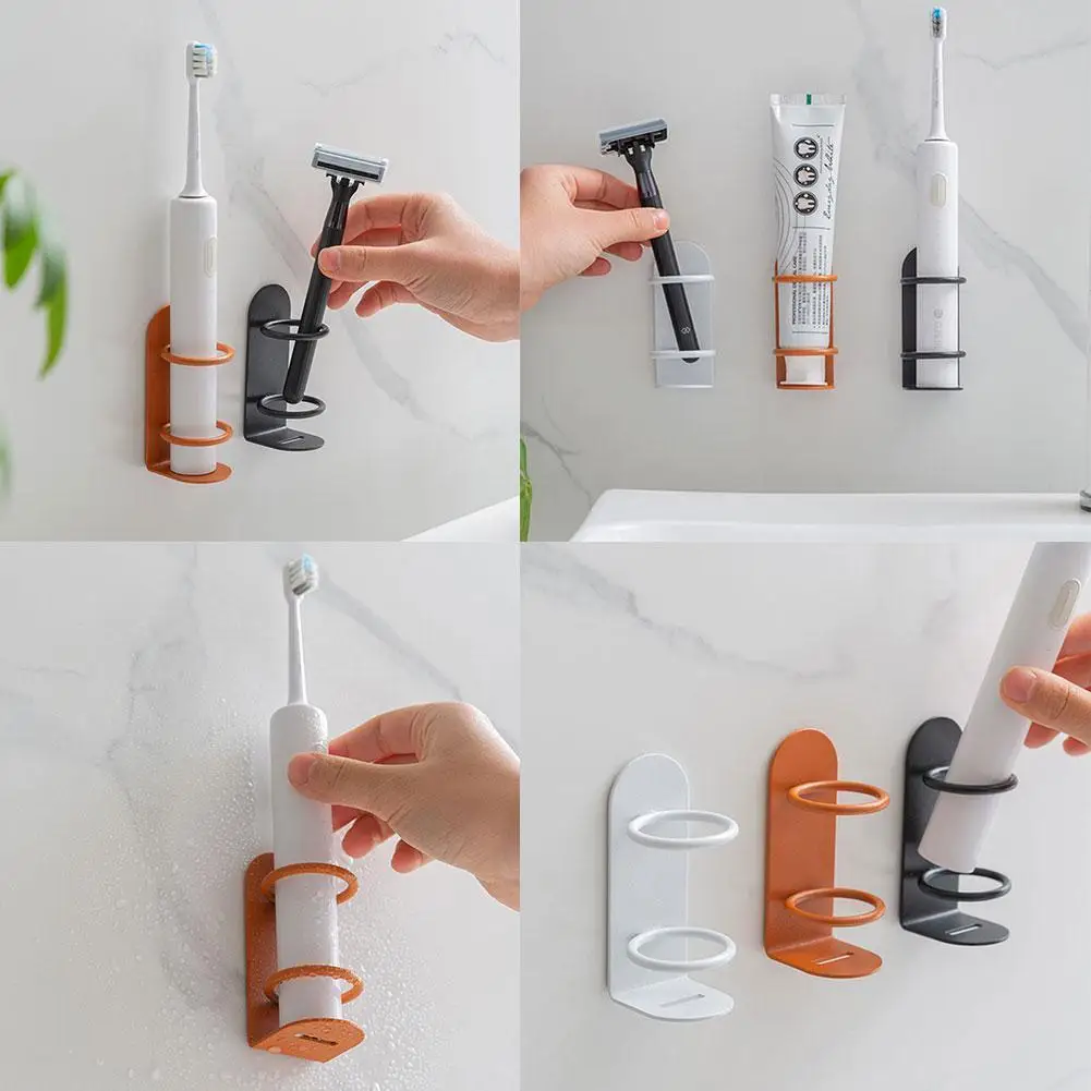 

Iron Electric Toothbrush Holder Bathroom Toothpaste Mount Toothbrush Rack Wall Electric Shelf Shaver Storage M3L8