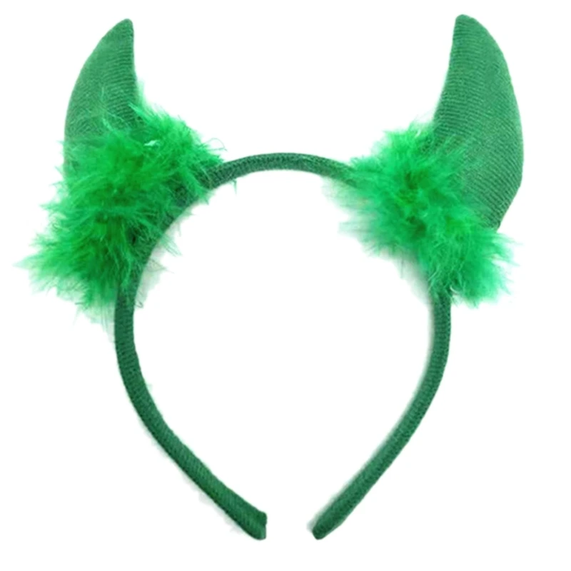 

Повязка на голову с дьявольским Рогом, зеленые демоны, рога для Хэллоуина, костюм для детей, женщин, мужчин, Прямая поставка