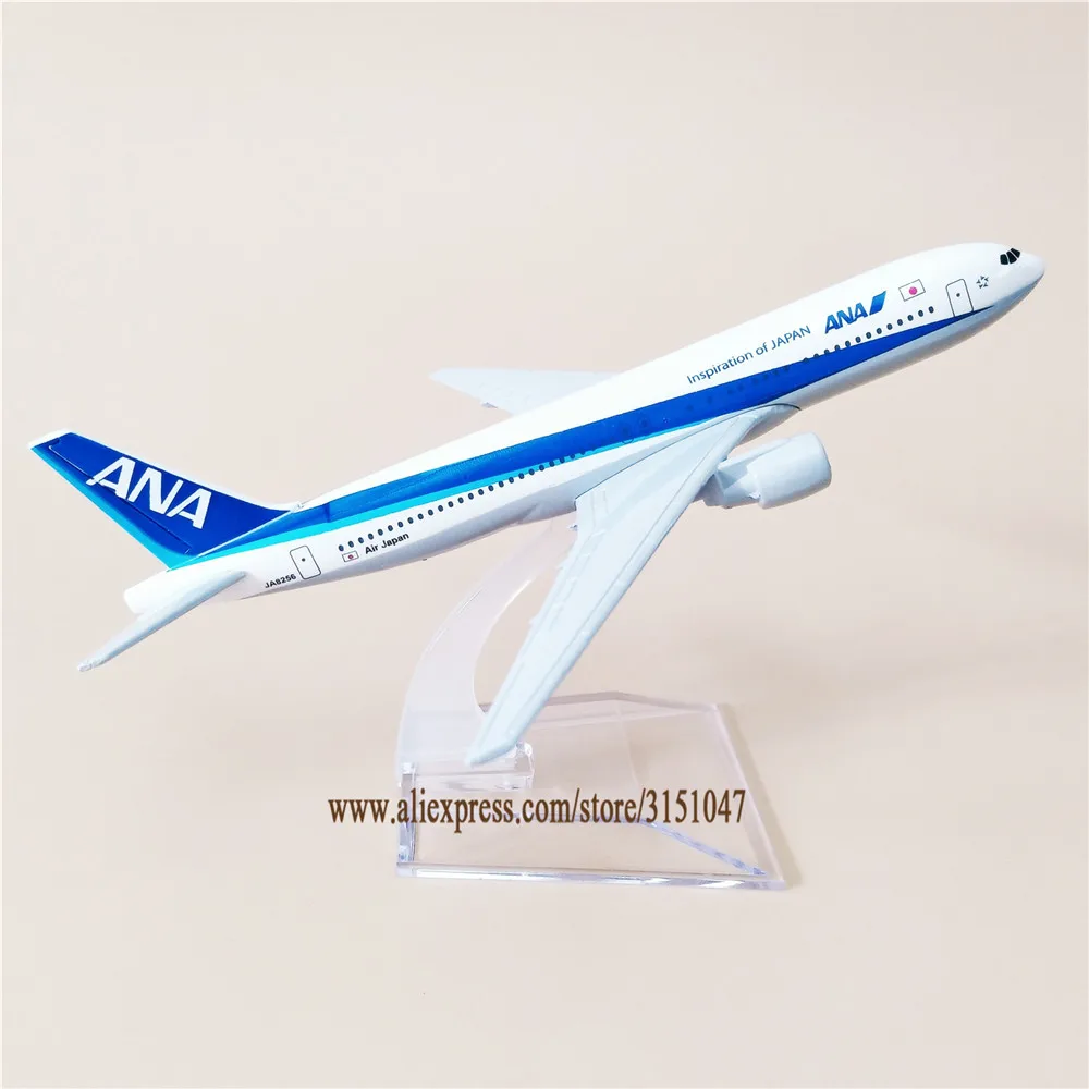 Alloy Metal Japan Air ANA B777 Airlines Diecast Airplane Model ANA Boeing 777 Airways Plane Model w Stand Aircraft Gifts 16cm images - 6