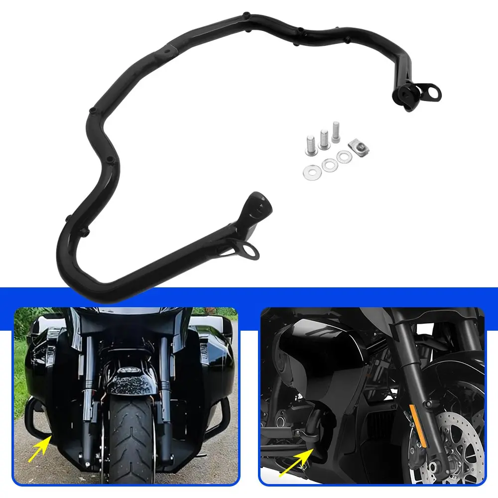 Фото Новая защитная дуга двигателя (кенгурятник) для Harley Davidson Touring FLTRXSE FLTRX FLHXSE FLHX / FLHXI 2023-2026, глянцевый черный №1