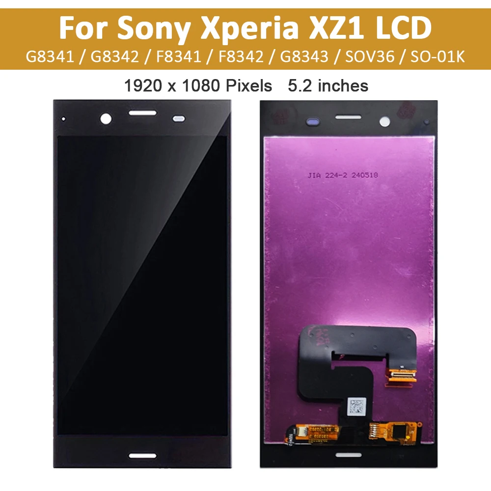 Фото Оригинальный ЖК-дисплей 5,2 дюйма для Sony Xperia XZ1, ЖК-дисплей с цифровым преобразователем сенсорного экрана в сборе для Sony XZ1 G8341 G8342, ЖК-дисплей + рамка, задняя крышка №2