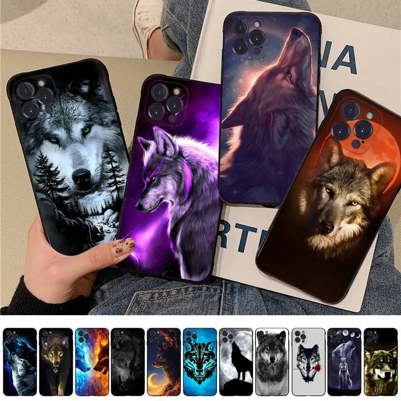 

FHNBLJ Cool Wolf Phone Case For iPhone 14 13 12 Mini 11 Pro XS Max X XR SE 6 7 8 Plus Soft Silicone Cover