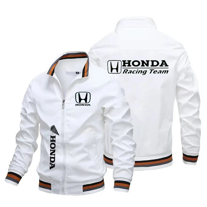 Фото Новая мужская повседневная куртка Honda с воротником-стойкой и принтом, универсальная спортивная куртка для весны и осени. №1