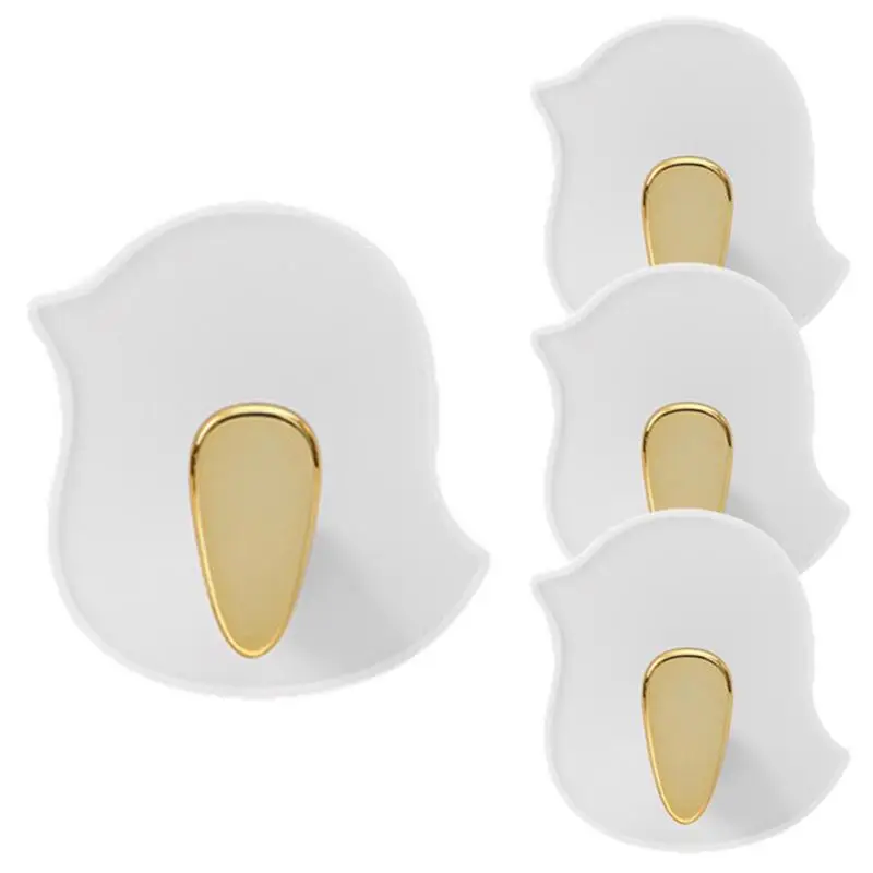 

Self-Adhesive Hooks 4 Pcs Cartoon Bird Shaped Coat Hooks Heavy Duty Wall Hangers For Keys Bathroom Shower Kitchen Door Home