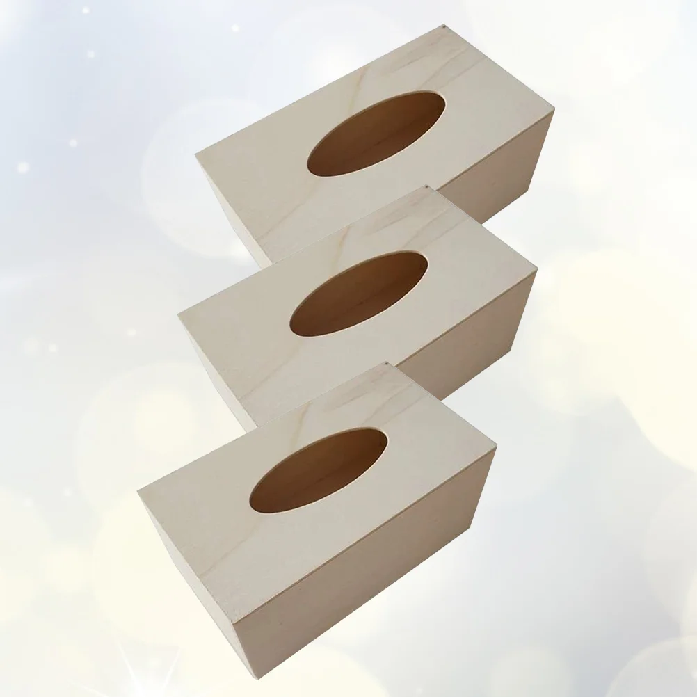 

Tissue Box Holder Diy Cover Case Blank Paper Wooden Wood Kids Facial Unfinished Napkin Storage Dispenser Hand Decorative Drawn