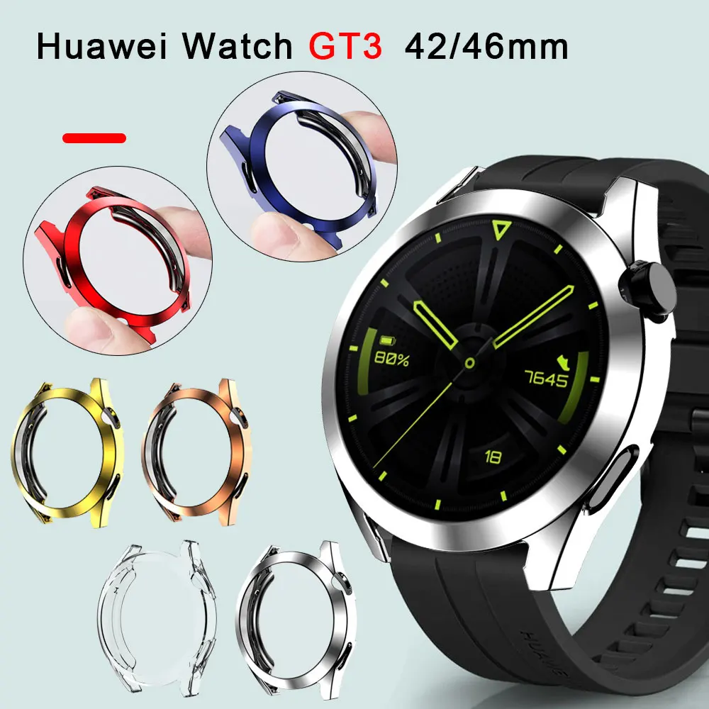 

Чехол из ТПУ для Huawei Watch GT3 42 мм 46 мм, чехол для часов с ремешком, бампер, чехлы для часов GT 3 46 мм, Мягкая универсальная защита экрана