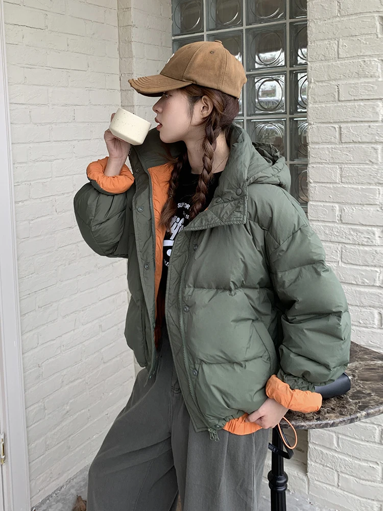 Зеленый пуховик женский короткий супер красивый маленький утолщенный