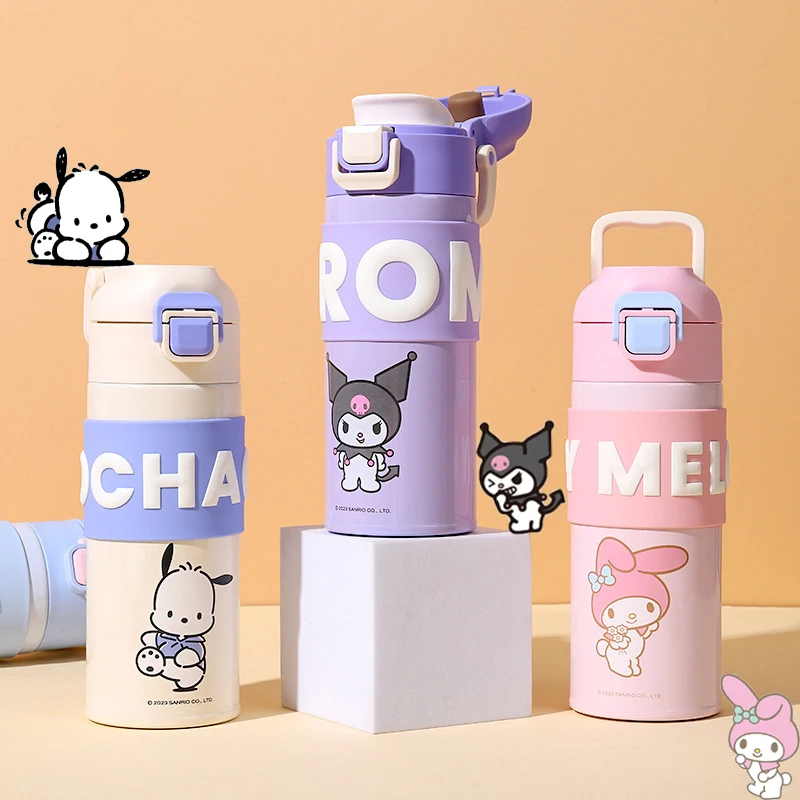 

Милая аниме Sanrios Kuromi Cinnamoroll Mymelody мультфильм 316 нержавеющая сталь термос бутылка вакуумная Изолированная чашка для питья подарки