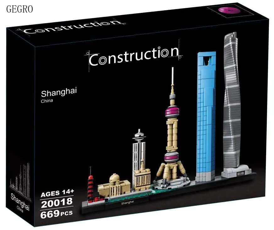 

Конструктор «городская архитектура», комплект строительных блоков Shanghai Skyline, миниатюрная модель, сборная игрушка для детей, подарок