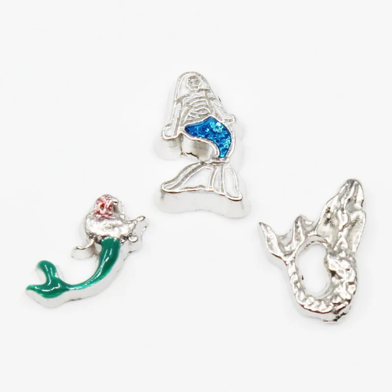 

Mermaids Sea Animals Dolphins 20pcs/Lot Floating Charm Living Glass Memory Lockets DIY Jewelry Accessories