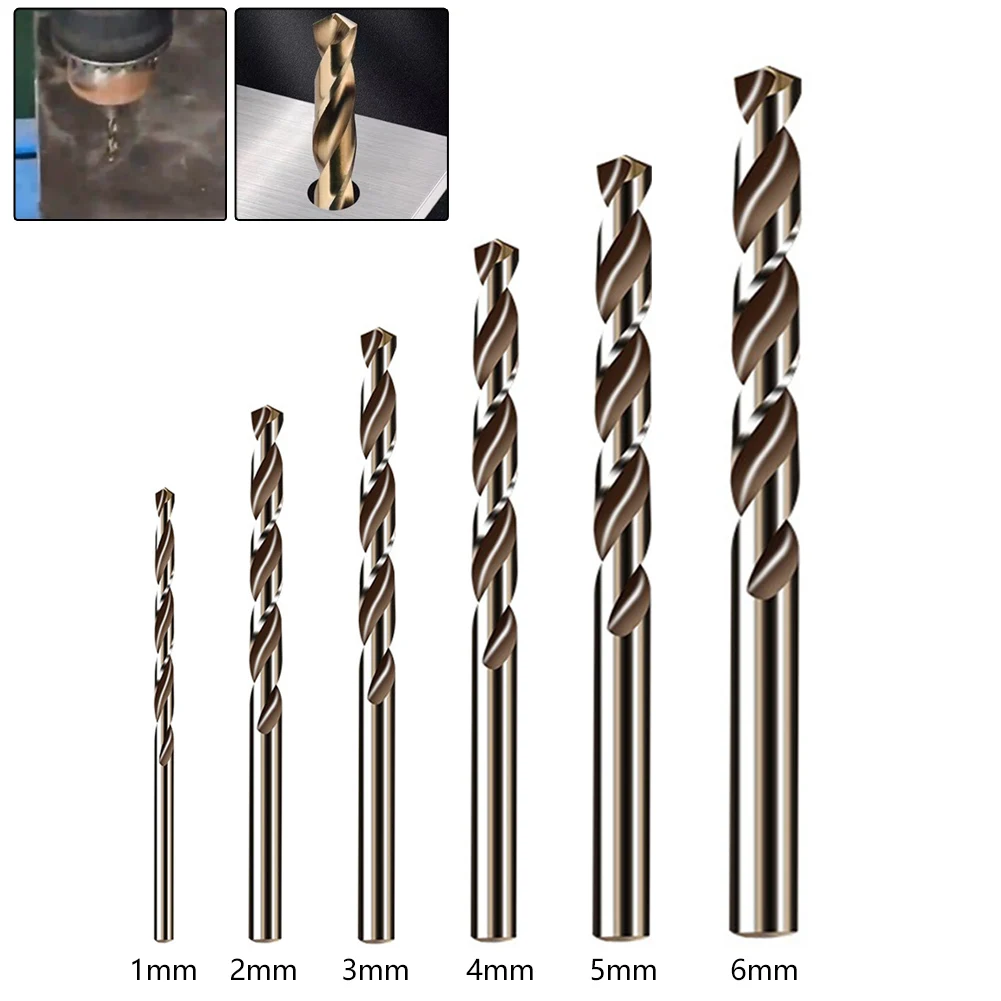 

Drill Bit Drill Bit Set 1/2/3/4/5/6mm 5% 6pcs Auger Cobalt Drill Bit Drilling For Metal HSS-Co Round None