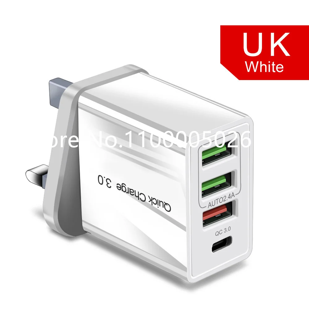 

Зарядное устройство сетевое с 4 USB-портами и поддержкой быстрой зарядки, 36 Вт, 50 шт.