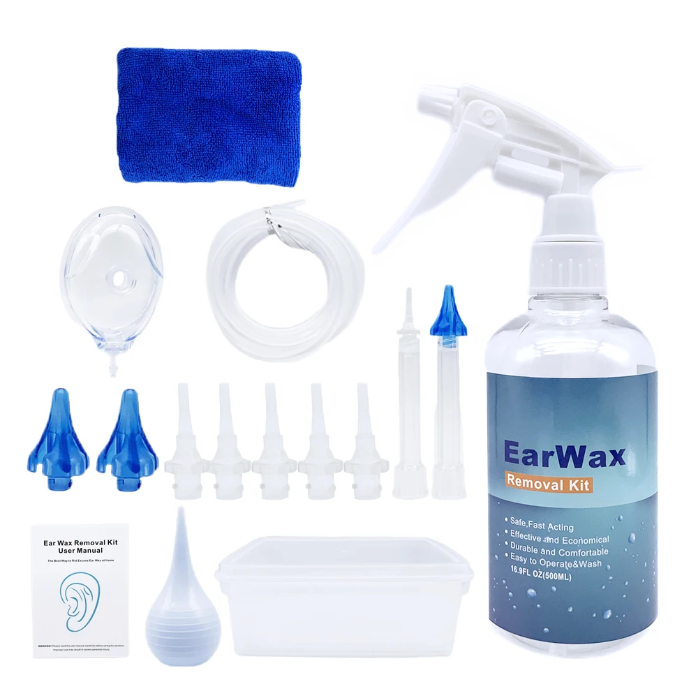 

500ml Ear Cleaner Kit Ear Wax Remover Plastic Bottle Ear Irrigation Washer Set for Adults Kids Health Care limpiador de oidos