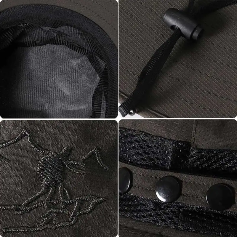 Модная мужская Кепка в сеточку для рыбалки с маской лица Повседневная Панама