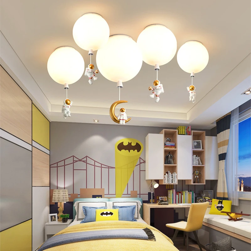 

Декоративные потолочные светильники Spaceman для мальчиков и девочек, освещение для спальни, современные креативные потолочные светильники в ...