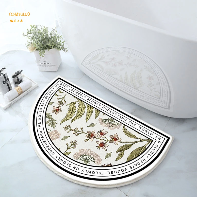 

Floral Flower Shower Mat Microfiber Bathtub Door Entrance Mats Pet Rugs Kitchen Floor Doormat for Bathroom Tapis Salle De Bain