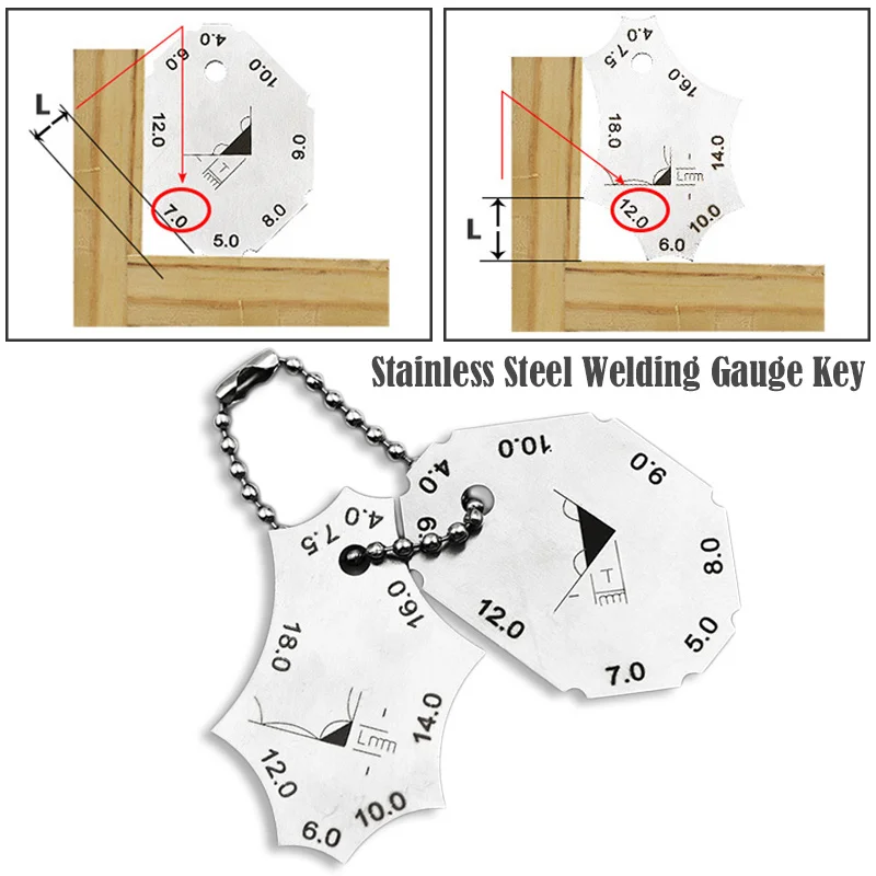 

2Pcs Gauge Fillet Weld Tee Joint Welding Throat Depth Length Gauge Ruler Welder Inspection Ruler Metalworking Measuring Tools