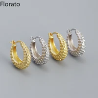 florato high quality french ear buckle s925 sterling silver needle ins metal wind retro niche design earrings light luxury punk
