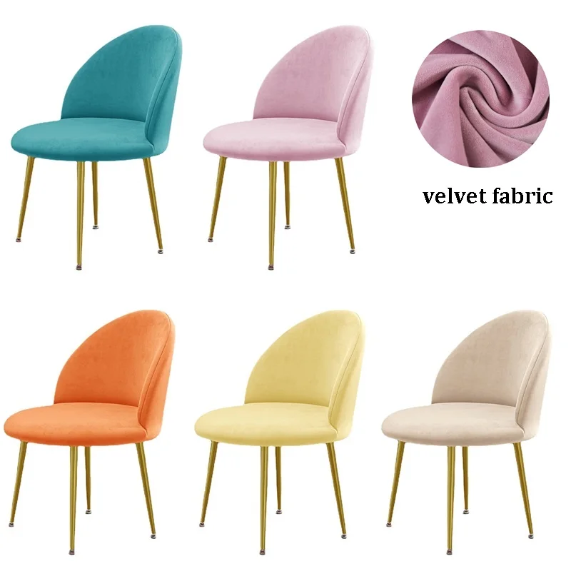 1/6Pc Velvet Duckbill Chair Covers Curved Universal Makeup Chair Cover Elastic Seat Protector Slipcover for Bar Wedding Party