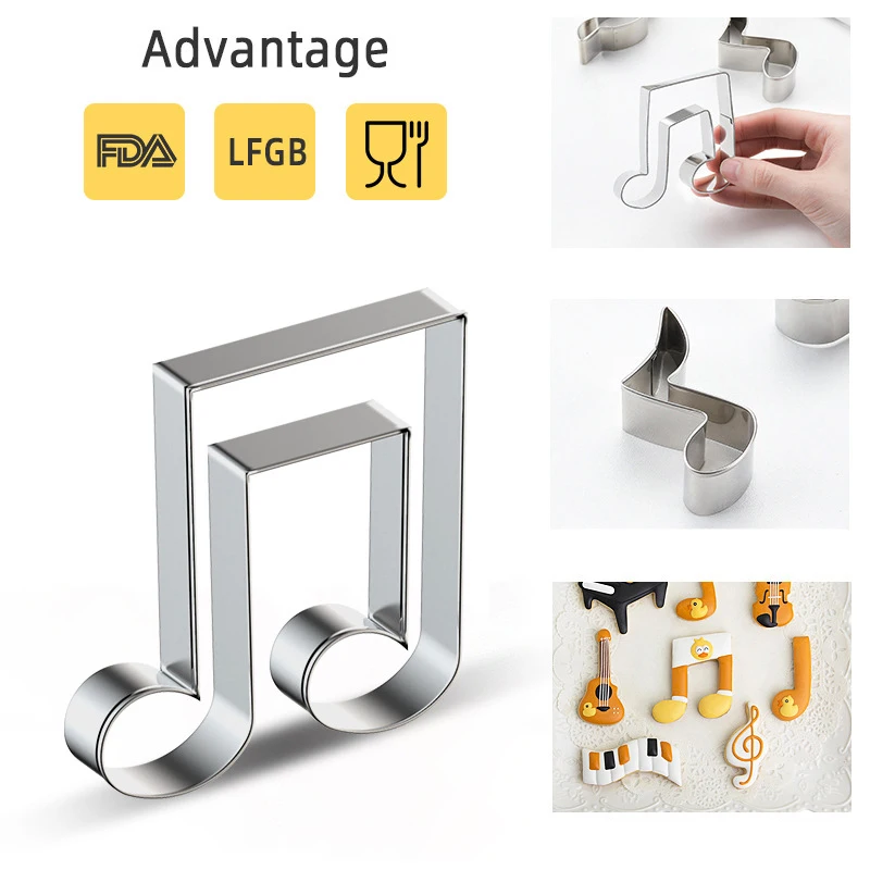 

Fondant Molds Musical Note Musical Instrument Stainless Steel Cake Cookie Cutter Dessert Fruit Cutting Die Tools