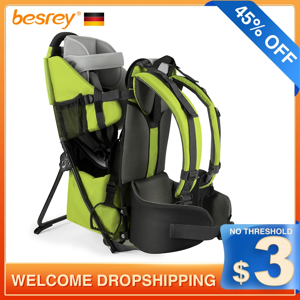 Besrey Baby Backpack Carrier for Hiking Foldable Toddler Backpack Carrier Waterproof Hiking Baby Carrier for 6 to 36