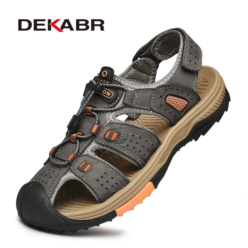 

DEKABR Men Genuine Leather Sandals Summer Classic Men Shoes Daily Soft Sandals Men Roman Style Comfortable Walking Footwear