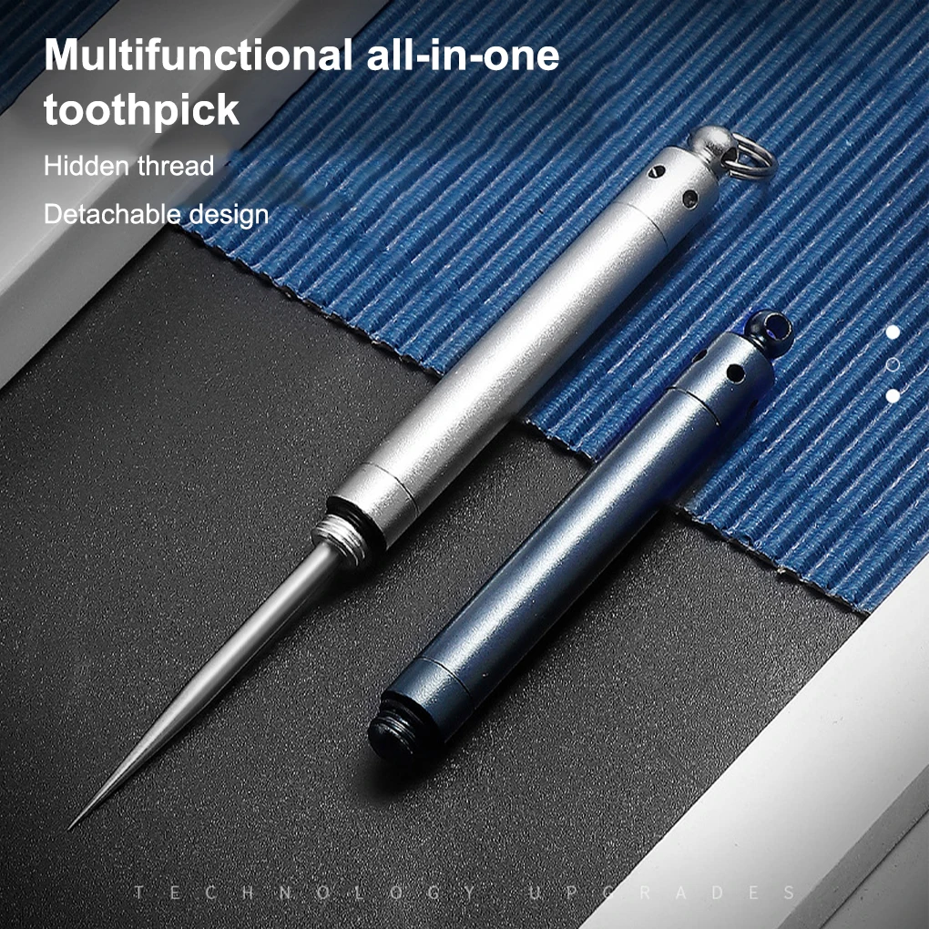 

Портативная зубочистка из нержавеющей стали, многофункциональная дорожная вилка для фруктов, карманная Бытовая чистка зубов с контейнером