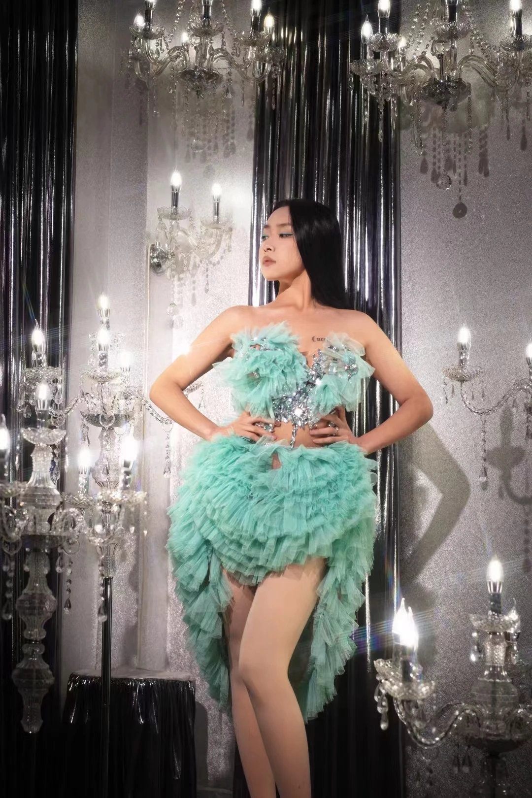 

Sexy Female Singer Costume Women Stage Costume For Singers Dj Ds Performances Clothes Party Dance Dress Outfit One Size 2023 New