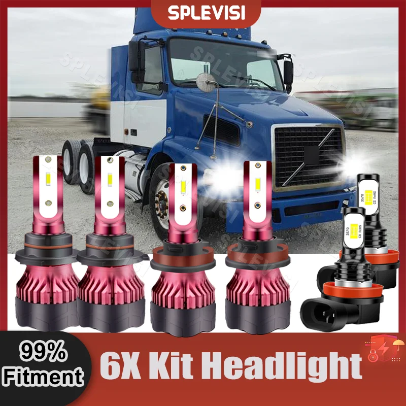 

3Pair High Beam Low Light Fog Lamp 9005+H11+H11 Combo Bulbs 6000K 48000LM 470W For Volvo C30 S40 V50 C70 LED Headlight Bulbs