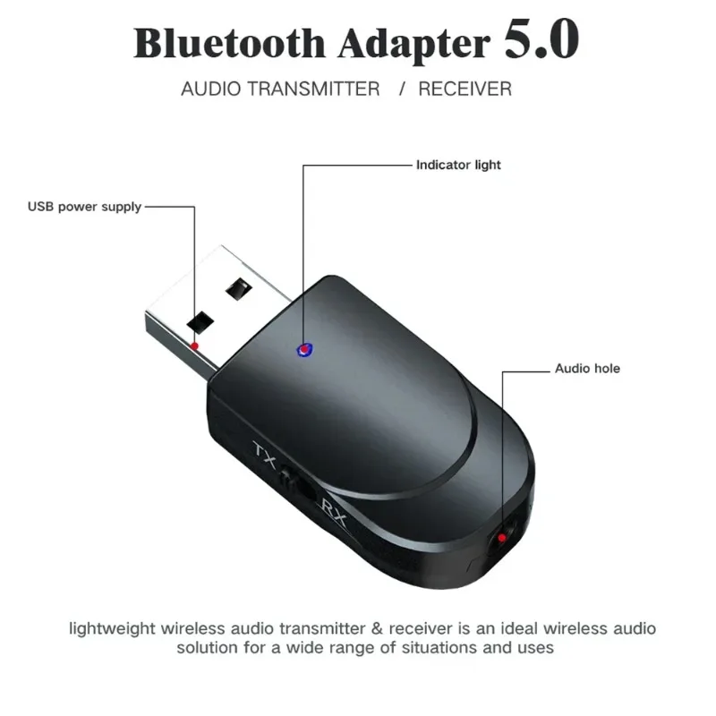 Фото KN330 3в1 USB EDR Bluetooth 5.0 Передатчик Приемник Адаптер Dongle 3,5 мм AUX RCA для ТВ ПК Наушники Домашняя Стерео Автомобиль HIFI №3
