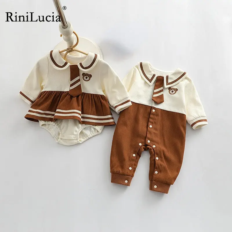 

Newborn Baby Rompers for Girls Boys Spring Summer Cartooon Patchwork Jumpsuits Kids Tollder Long Sleeve Colthing