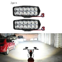 2pcs motorcycle modified led external spotlight decoration rearview mirror headlight reflector light 12 beads mirror light