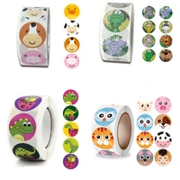 100500pcs 1inch round cartoon toys animal stickers for kids teacher reward encourage stickers office stationery for children