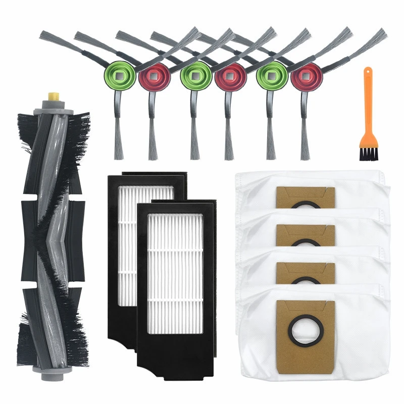 

14Pcs For ECOVACS DEEBOT X1 TURBO X1 OMN Robot Vacuum Cleaner Main Brush Side Brush HEPA Filter Dust Bag Parts